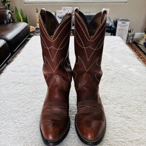 Vintage Brown Genuine Leather Western Cowboys Boots size 8.5 D